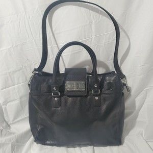 Calvin Klein Black Shoulder Bag Purse Handbag Satchel Magnetic Clasp